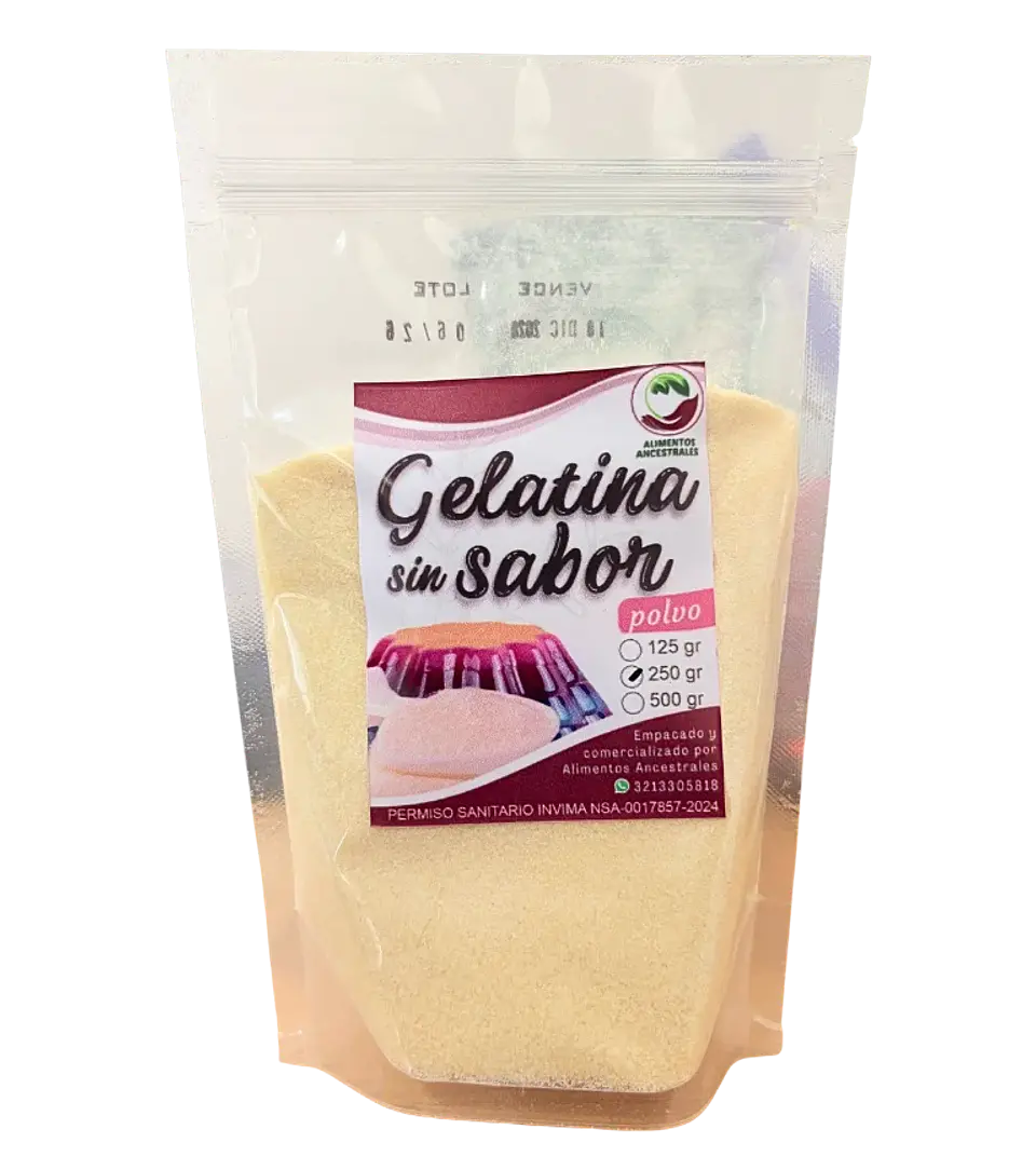Gelatina Sin Sabor en Polvo 250 g Alimentos Ancestrales 1
