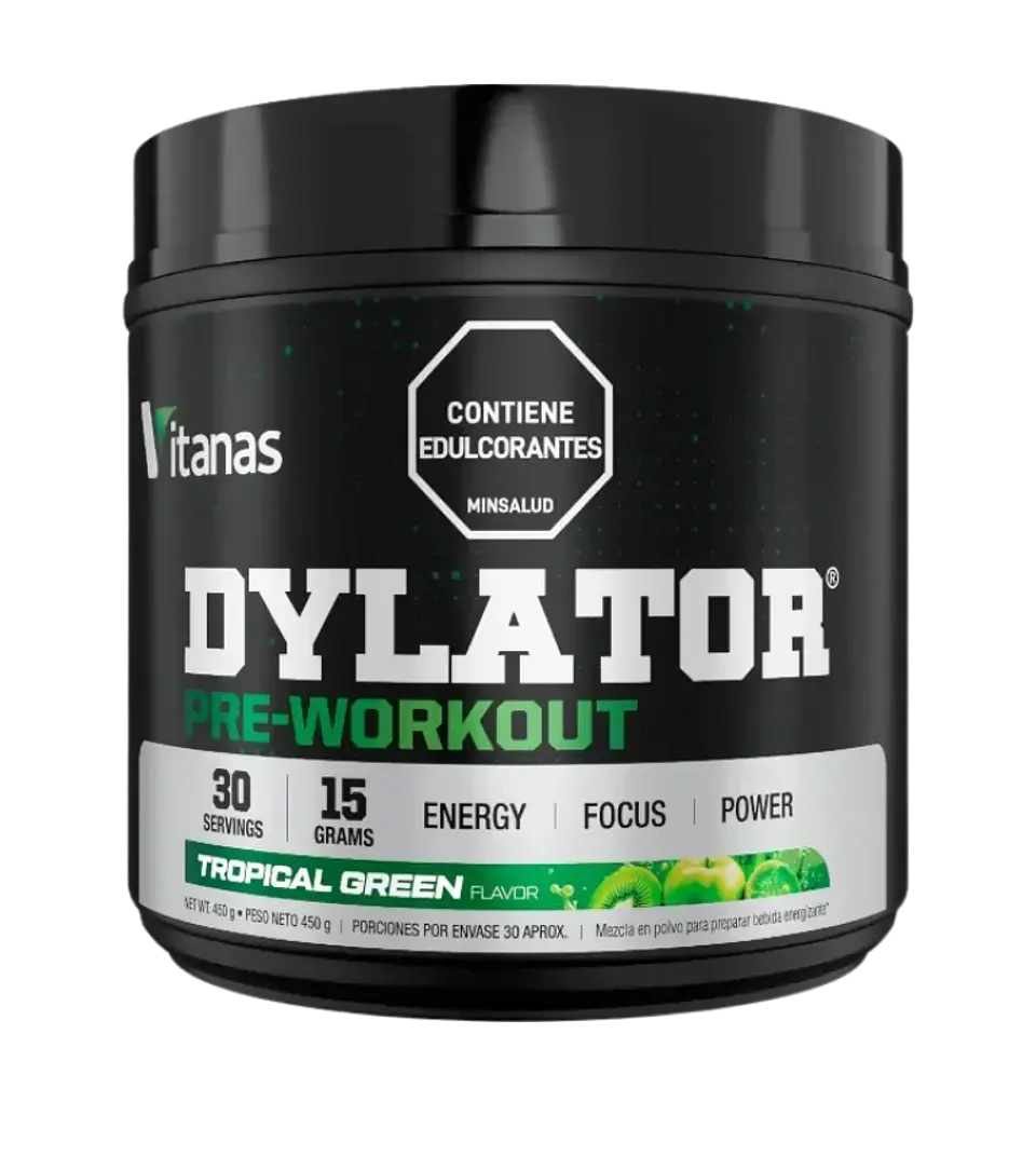 Pre Entreno Dylator Tropical Green 450 g Vitanas 1