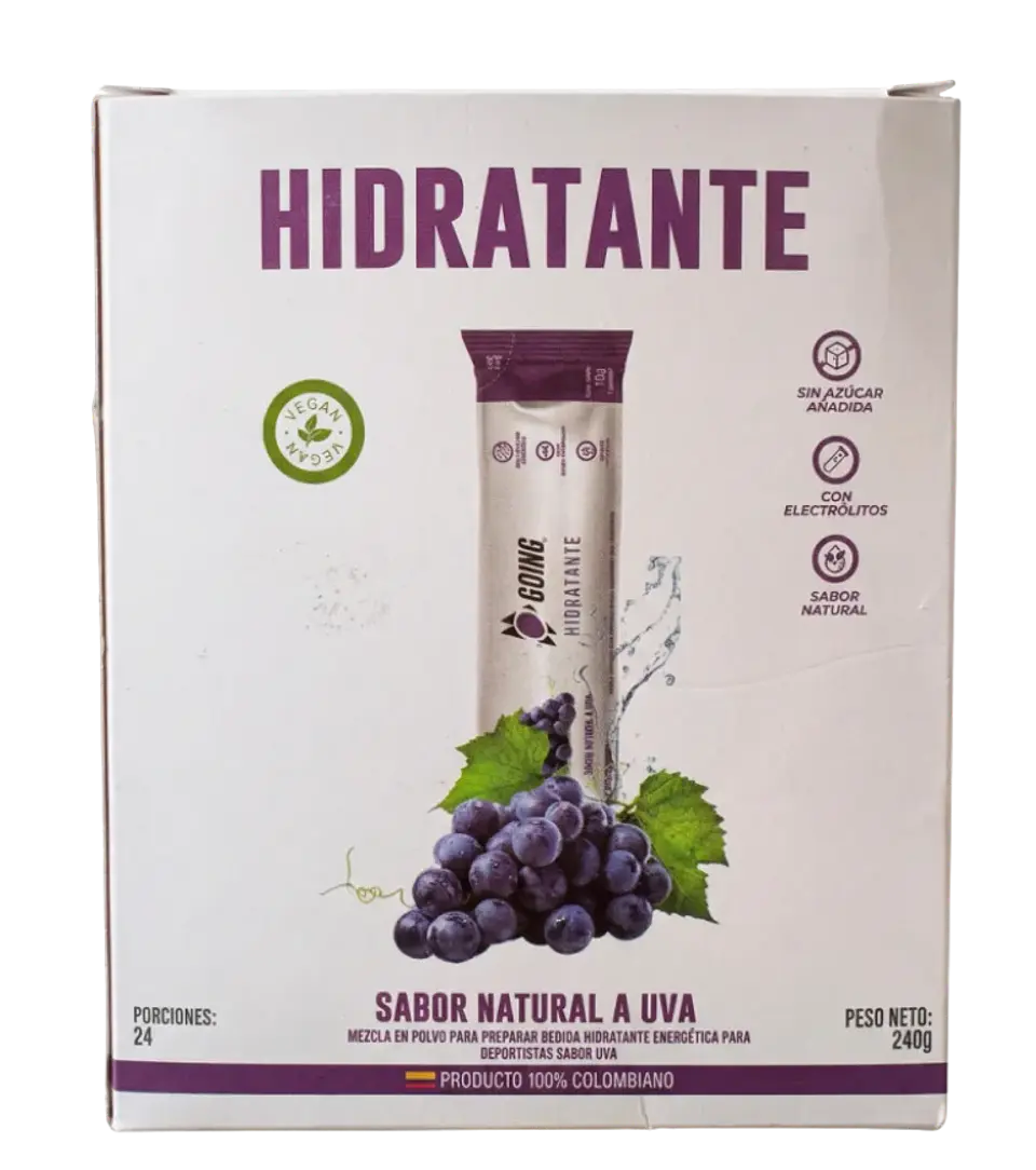 Hidratante con Electrolitos Uva Caja 24 Sticks Going  1