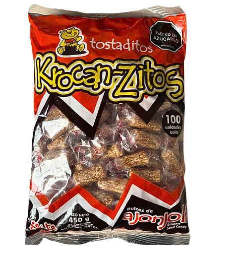 Dulces de Ajonjolí Krocanzitos Tostaditos 100 Unidades
