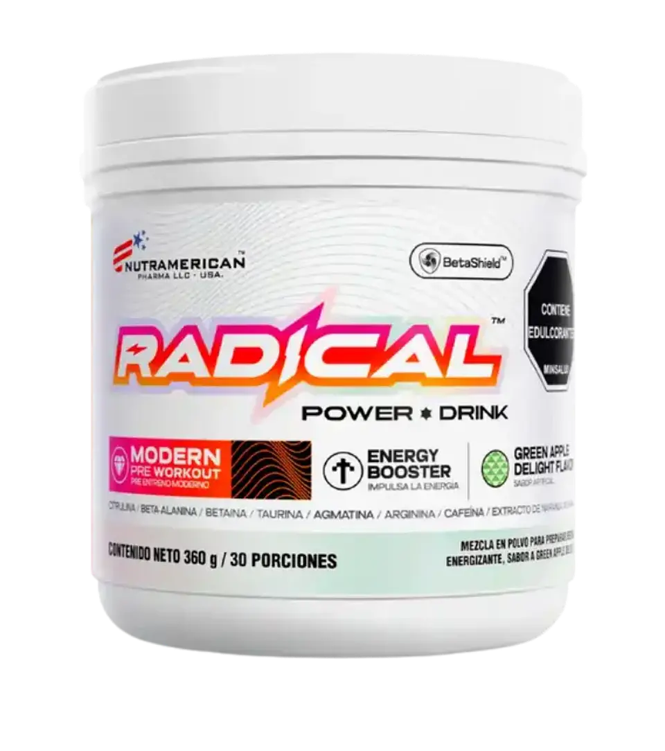 Radical Power Drink Tarro Pre Entreno Nutramerican 1