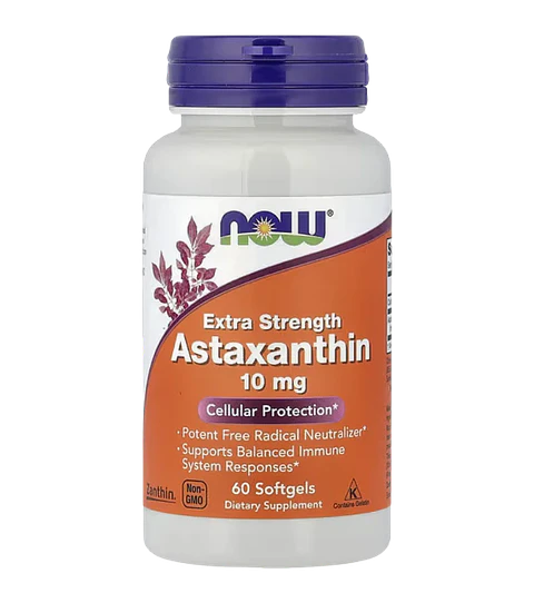 Extra Strength Astaxanthin 10 mg 60 Softgels NOW