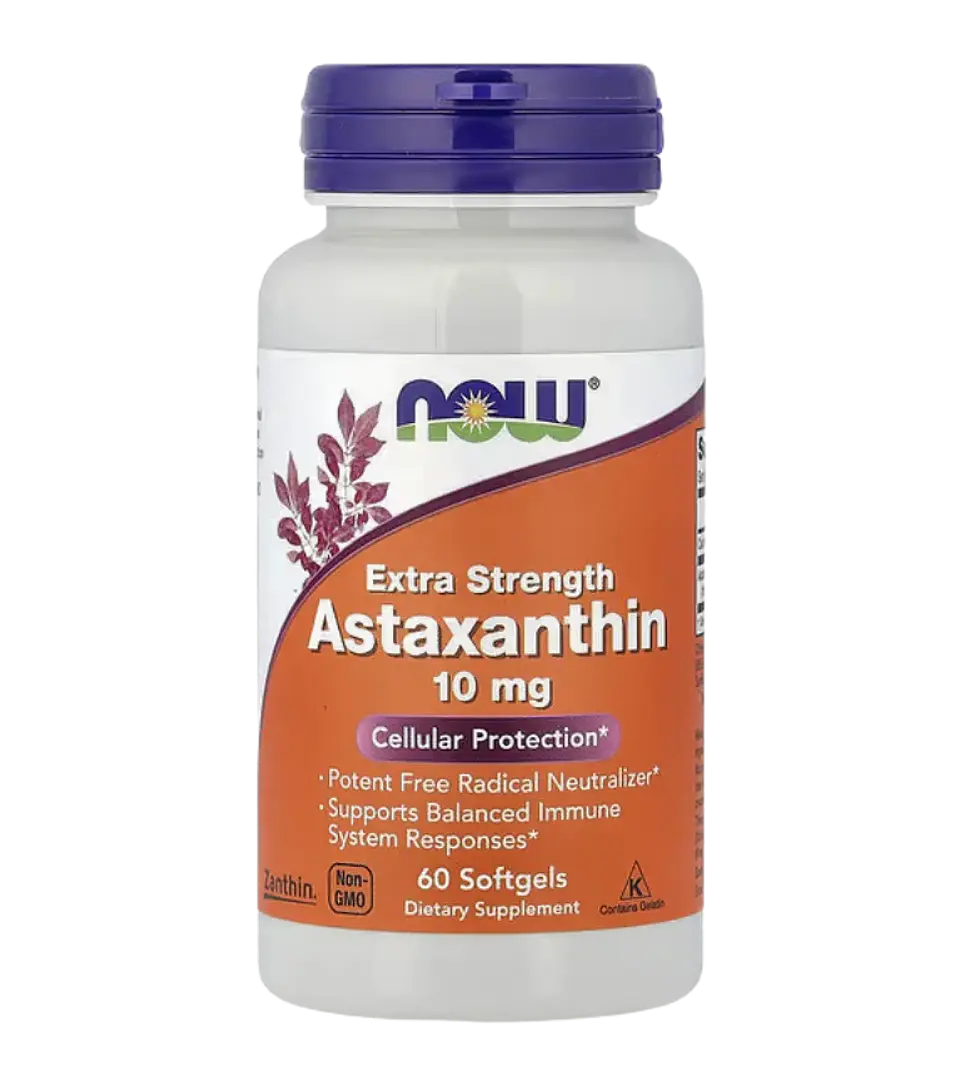 Extra Strength Astaxanthin 10 mg 60 Softgels NOW 1