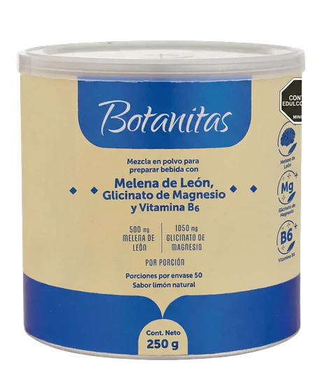 Glicinato de Magnesio con Melena de León y Vitamina B6 250g Sabor Limón Botanitas 