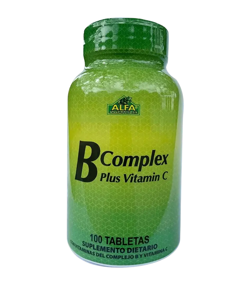 B Complex Plus Vitamin C 100 Tabletas Alfa Vitamins 1