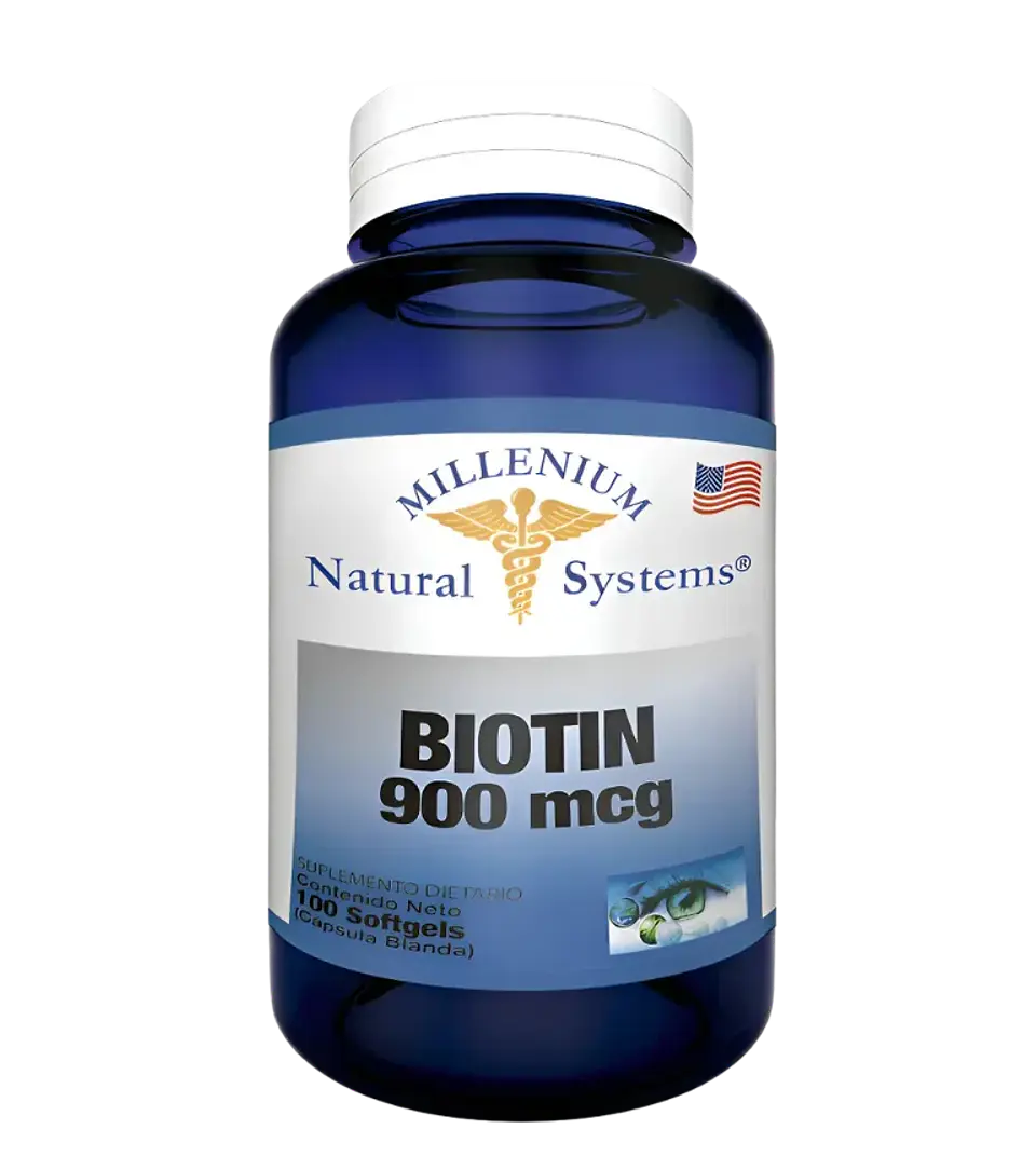 Biotin 900 mcg Millenium Natural Sytems 100 Softgels 1