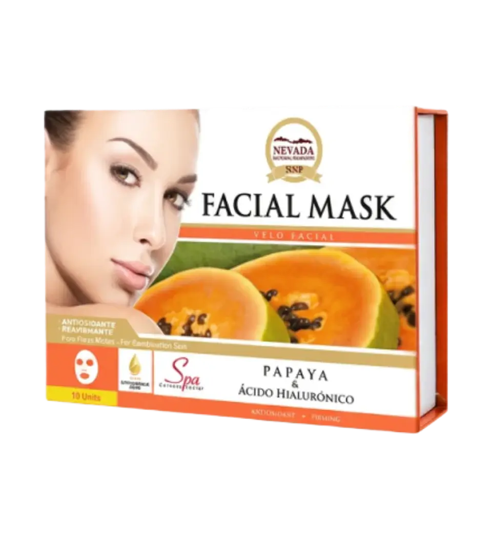 Mascarilla Facial Papaya Caja 10 Unidades Nevada 1