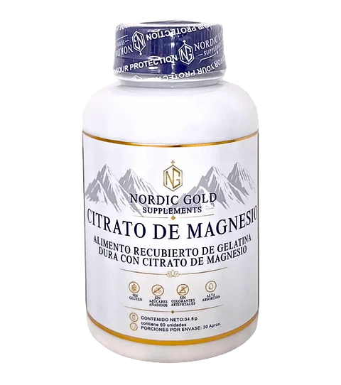 Citrato de Magnesio 60 Cápsulas Nordic Gold Supplements