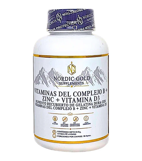 Complejo B mas Zinc mas Vitamina D3 Nordic Gold Supplements 60 Cápsulas