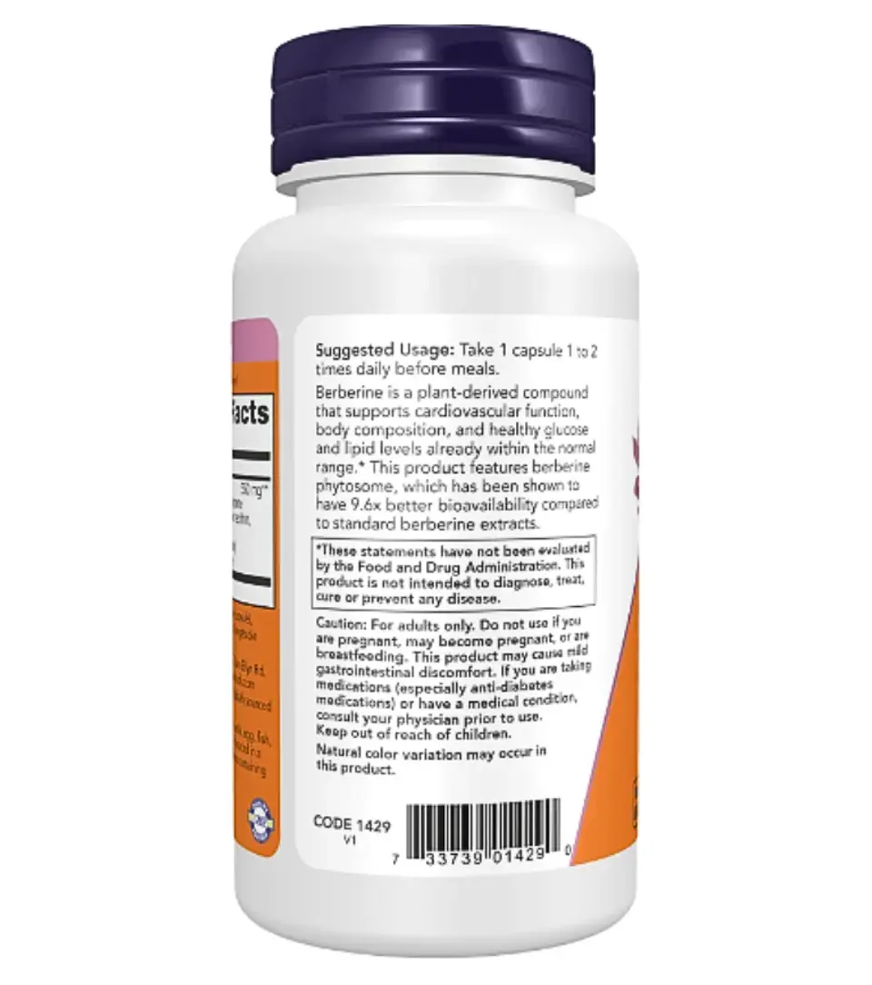 Berberina Phytosome NOW Foods 60 cápsulas  2