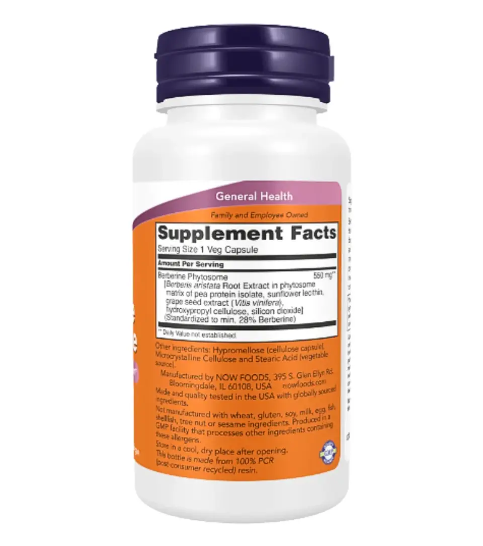 Berberina Phytosome NOW Foods 60 cápsulas  3