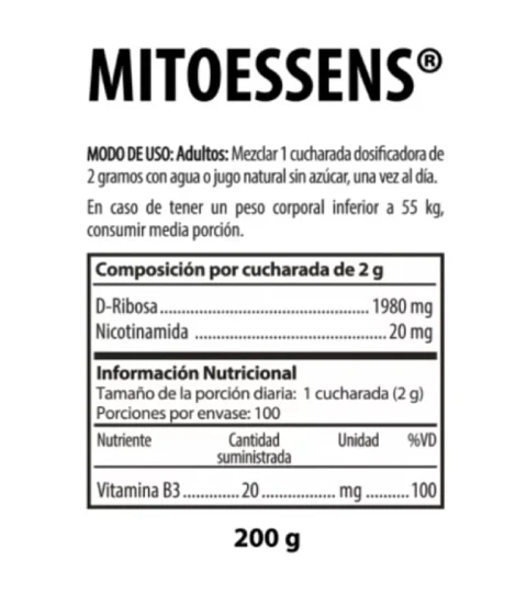 MITOESSENS Nicotinamida Nutrabiotics 200 gramos
