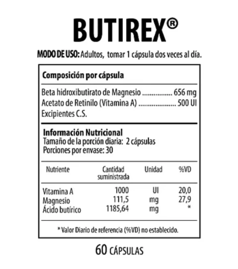 BUTIREX 60 Cápsulas Nutrabiotics