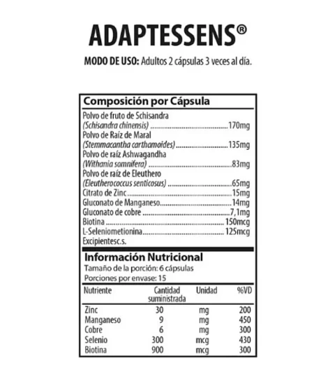 ADAPTESSENS Ashawgandha Schisandra Nutrabiotics 90 Cápsulas