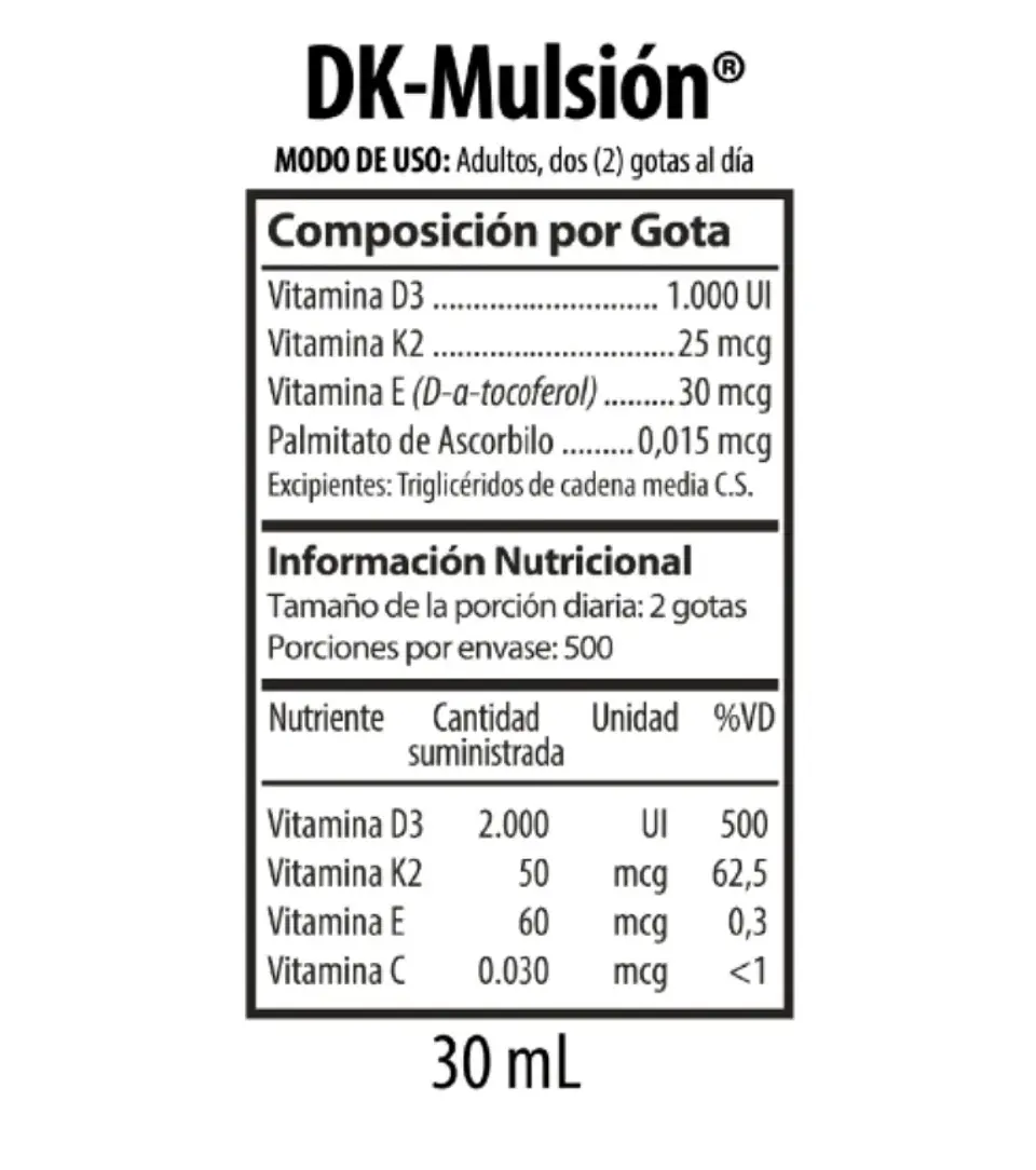 DK Mulsión Vitamina D3 K2 Nutrabiotics 30 ml  2