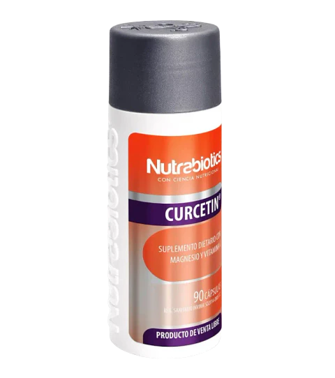 Curcetin Cúrcum Magnesio Quercetinay  Vitamina C Nutrabiotics 90 Cápsulas 
