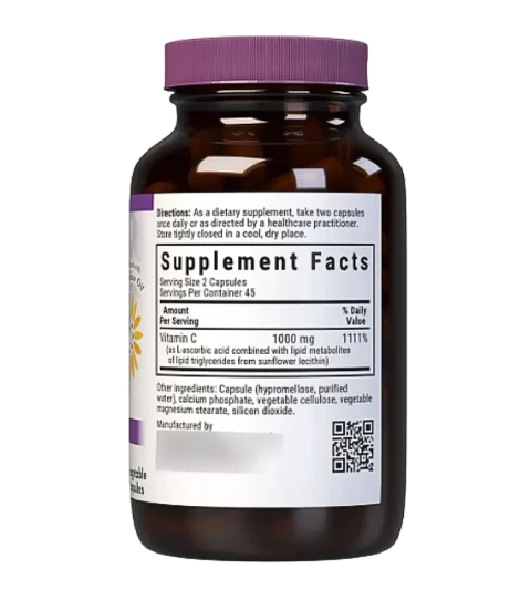 Vitamina C Liposomal Bluebonnet 500 mg  90 Cápsulas Vegetales