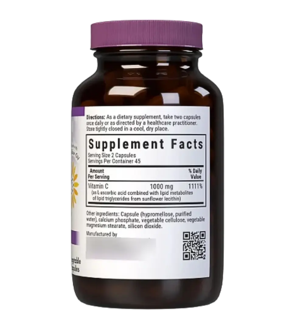 Vitamina C Liposomal Bluebonnet 500 mg  90 Cápsulas Vegetales 2