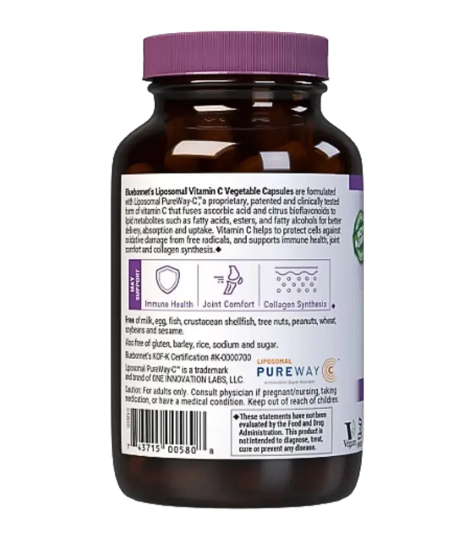Vitamina C Liposomal Bluebonnet 500 mg  90 Cápsulas Vegetales 3