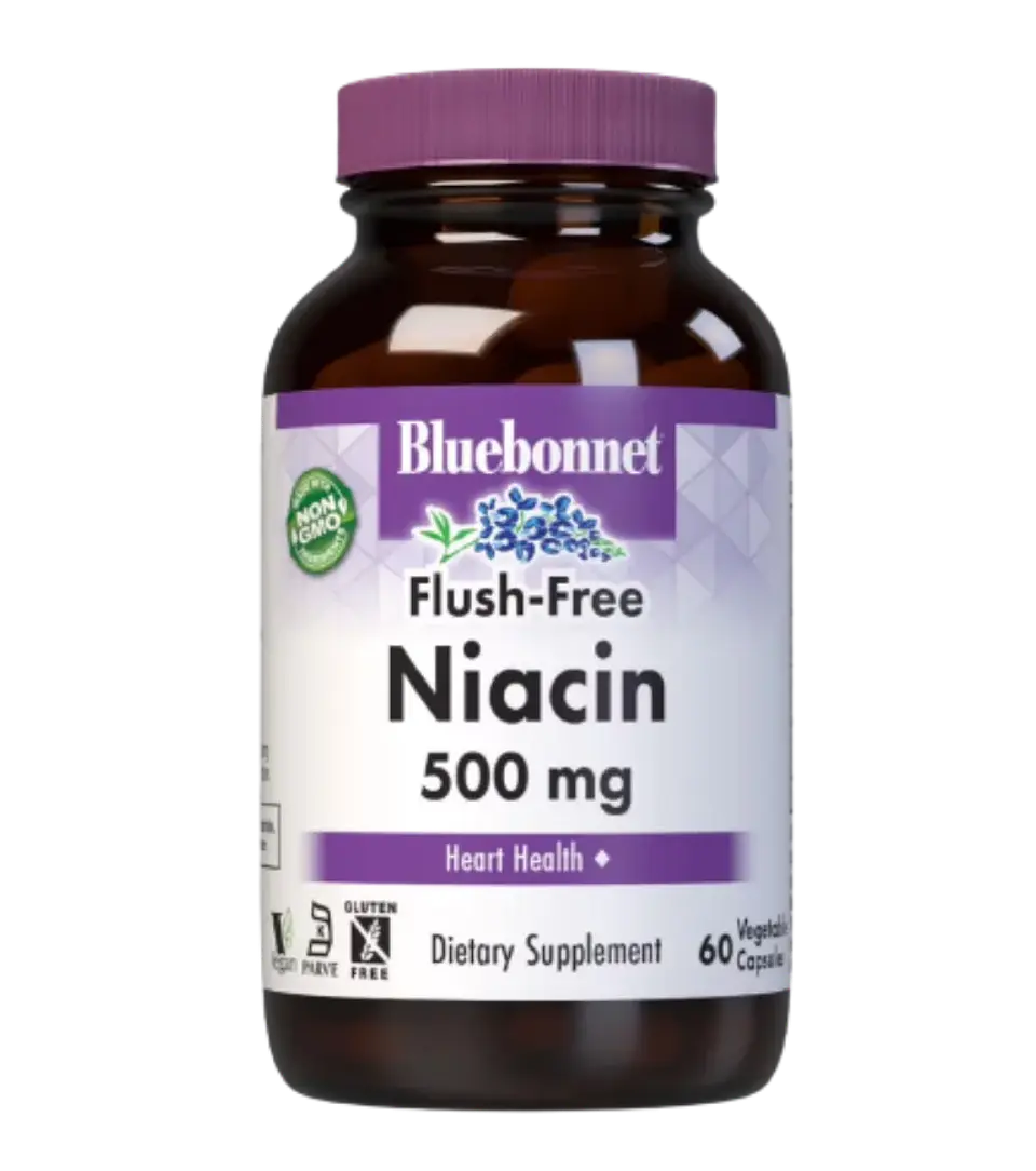 Niacina Flush-Free Bluebonnet 500 mg 60 Cápsulas Vegetales 1