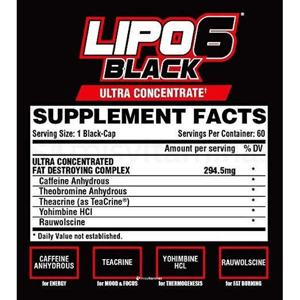 Lipo6 Black Ultra concentrate  60 Capsulas 2