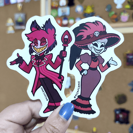 Hazbin Hotel - Alastor y Rosie Stickers