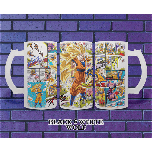 Dragon Ball Z - Goku SSJ 3 Shopero BlackandWhite Wolf 