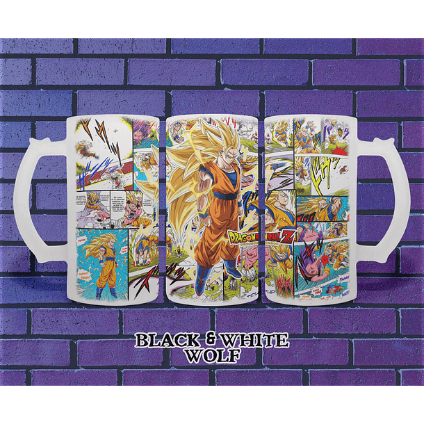 Dragon Ball Z - Goku SSJ 3 Shopero BlackandWhite Wolf  2