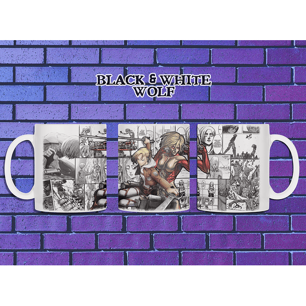 SHINGEKI NO KYOJIN - Annie Leonhart TAZÓN BLACKANDWHITE WOLF