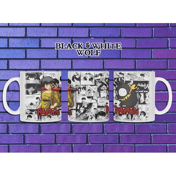 Ranma ½ - Ryoga Tazón BlackandWhite Wolf 