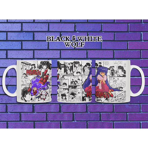 Ranma ½ - Shampoo Tazón BlackandWhite Wolf 