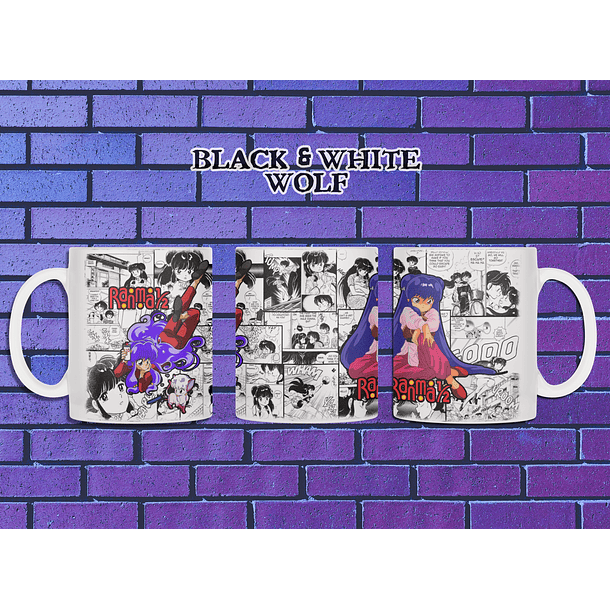 Ranma ½ - Shampoo Tazón BlackandWhite Wolf 