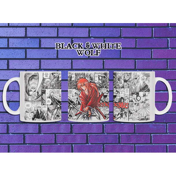 Rurouni Kenshin - Kenshin Himura Tazón BlackandWhite Wolf 