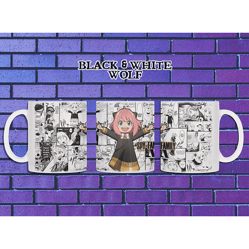 Spy x Family - Anya Forger Tazón BlackandWhite Wolf 