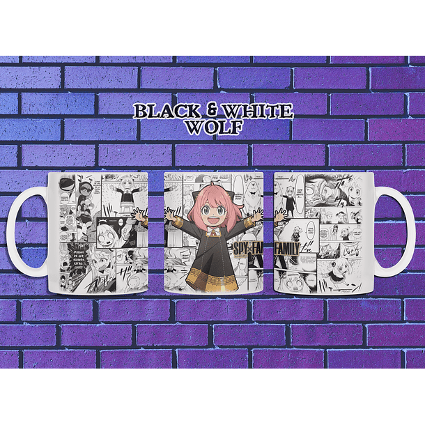 Spy x Family - Anya Forger Tazón BlackandWhite Wolf 