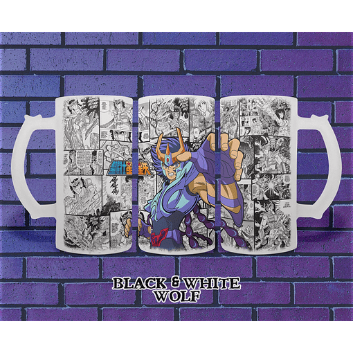 Caballeros del Zodiaco - Ikki Shopero BlackandWhite Wolf 