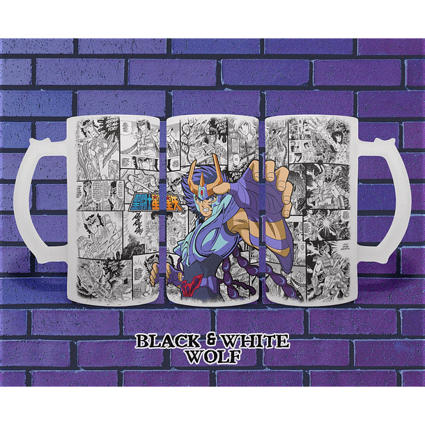 Caballeros del Zodiaco - Ikki Shopero BlackandWhite Wolf 
