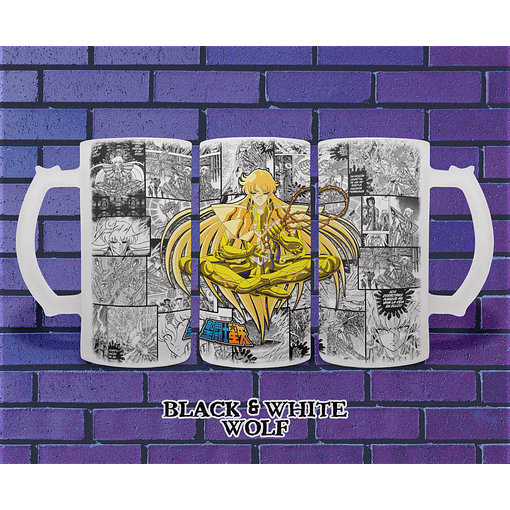 Caballeros del Zodiaco - Shaka de Virgo Shopero BlackandWhite Wolf 