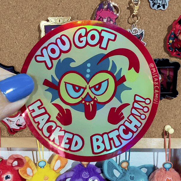 Hazbin Hotel - Baxter Hackeado Sticker Tornasol 1