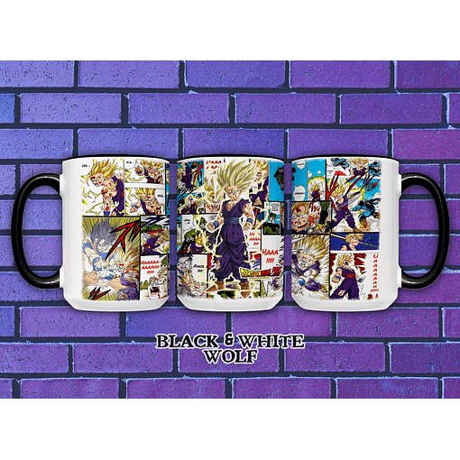 Dragon Ball Z - Gohan SSJ 2 Tazón BlackandWhite Wolf 
