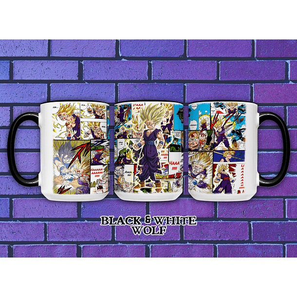 Dragon Ball Z - Gohan SSJ 2 Tazón BlackandWhite Wolf 