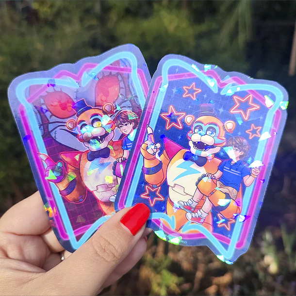 Fnaf - Glamrock Freddy Sticker Holográfico 1