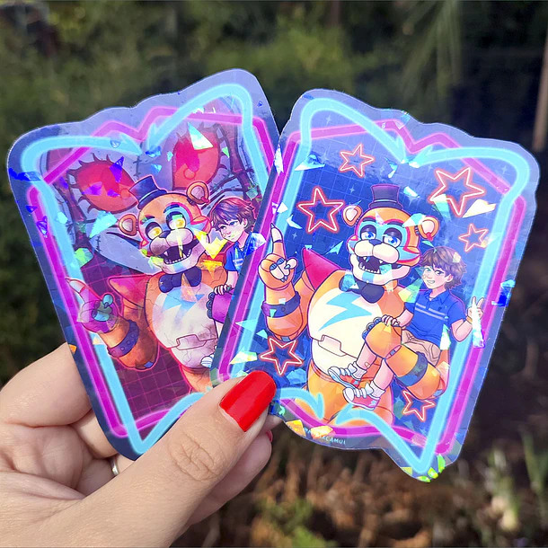 Fnaf - Glamrock Freddy Sticker Holográfico 4