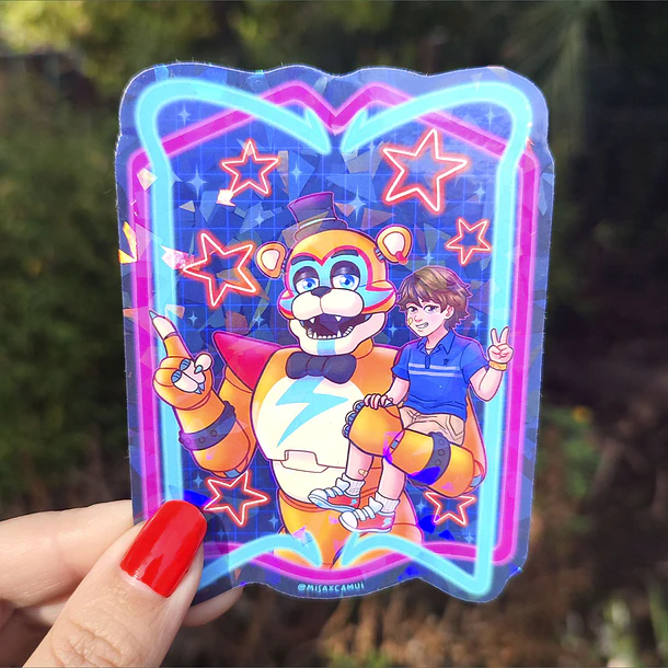 Fnaf - Glamrock Freddy Sticker Holográfico 2