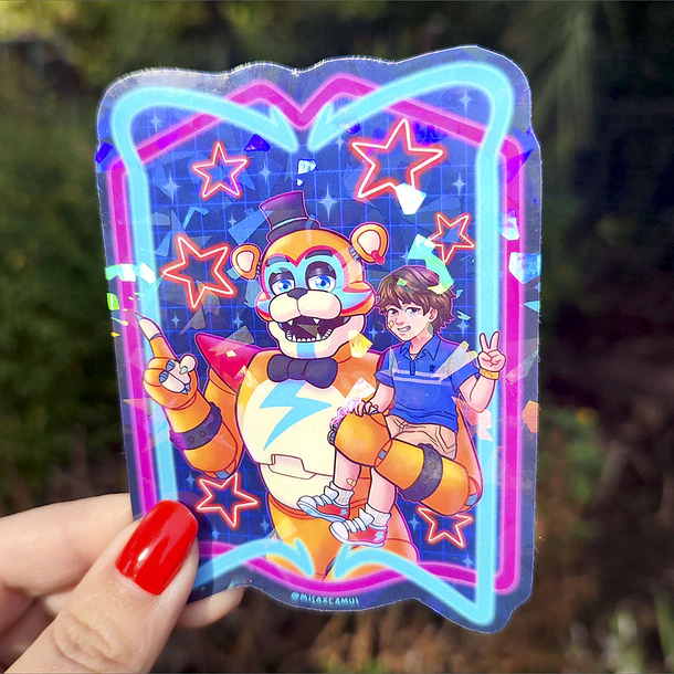 Fnaf - Glamrock Freddy Sticker Holográfico 5