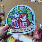 Gravity Falls - Dipper y Mabel Sticker Holográfico 4