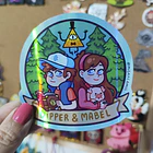 Gravity Falls - Dipper y Mabel Sticker Holográfico 1