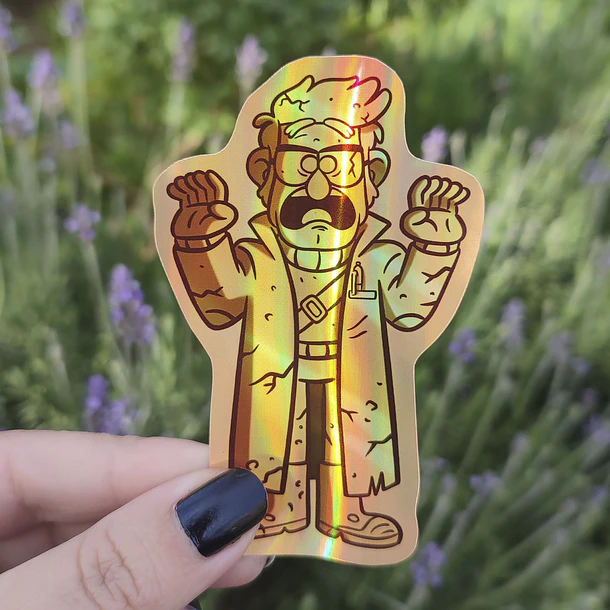 Gravity Falls - Stanford Estatua Sticker Holográfico  2