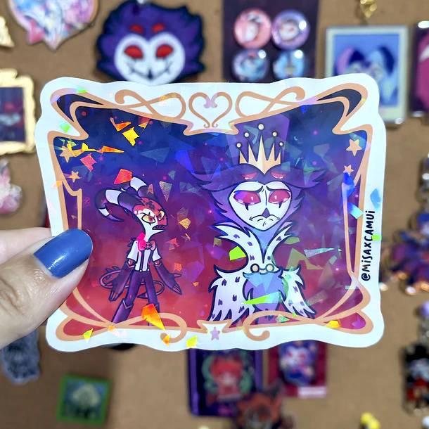 Helluva Boss - FullMoon y Mastermind Sticker Holográfico  2