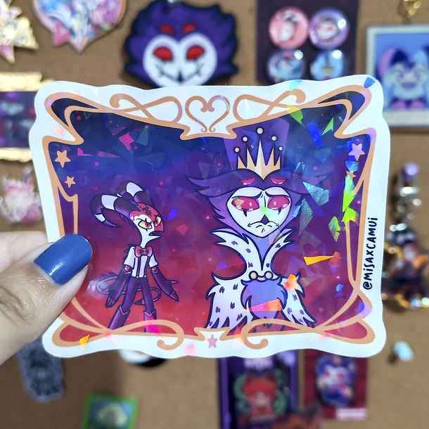 Helluva Boss - FullMoon y Mastermind Sticker Holográfico  3